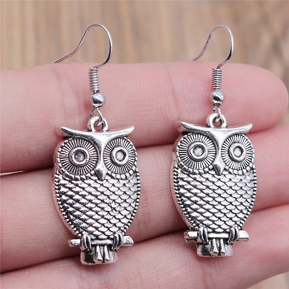 Pendientes Colgantes de Búho Vintage Bohemio