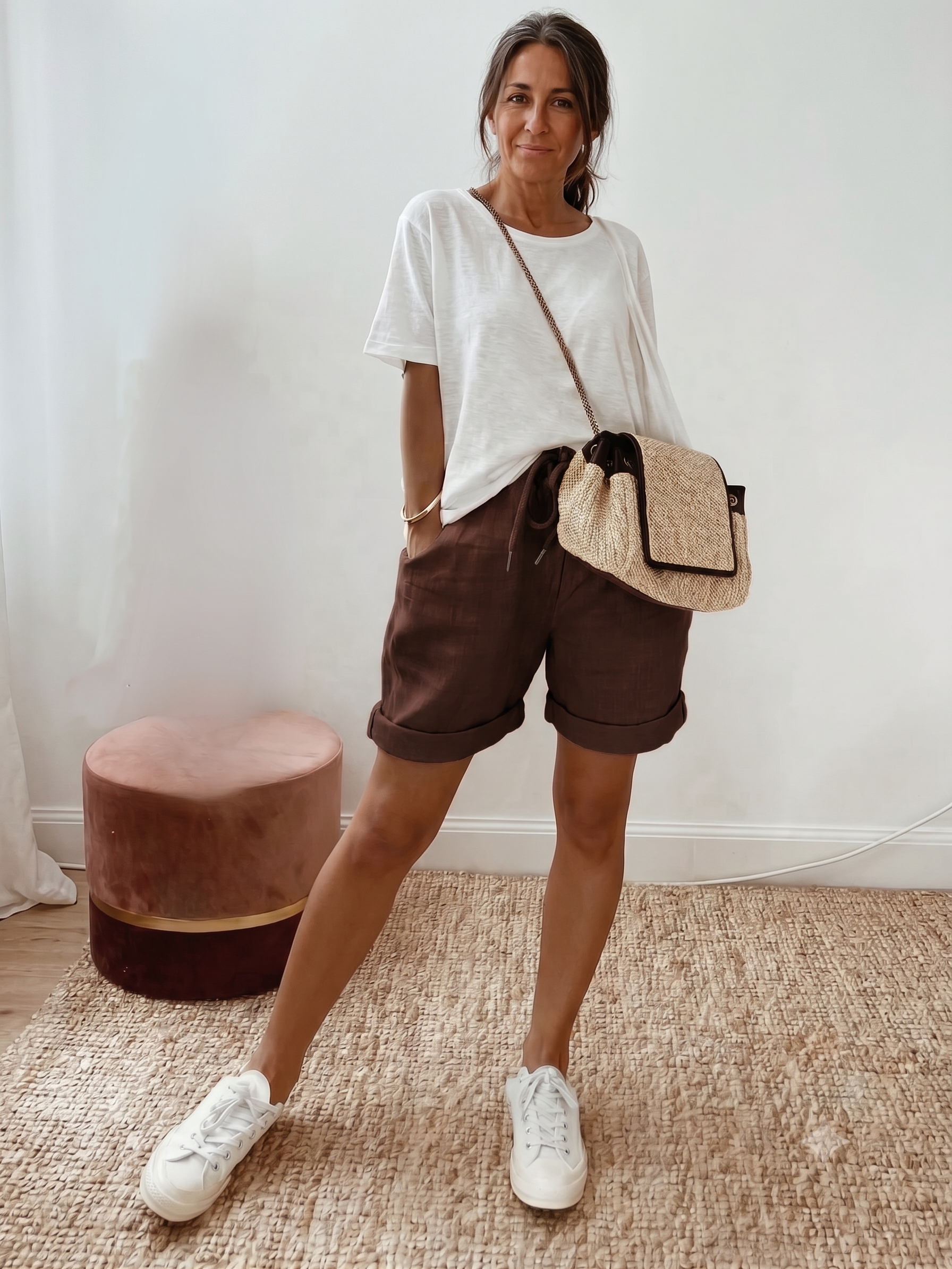 Keely - Pantalones cortos cómodos de lino