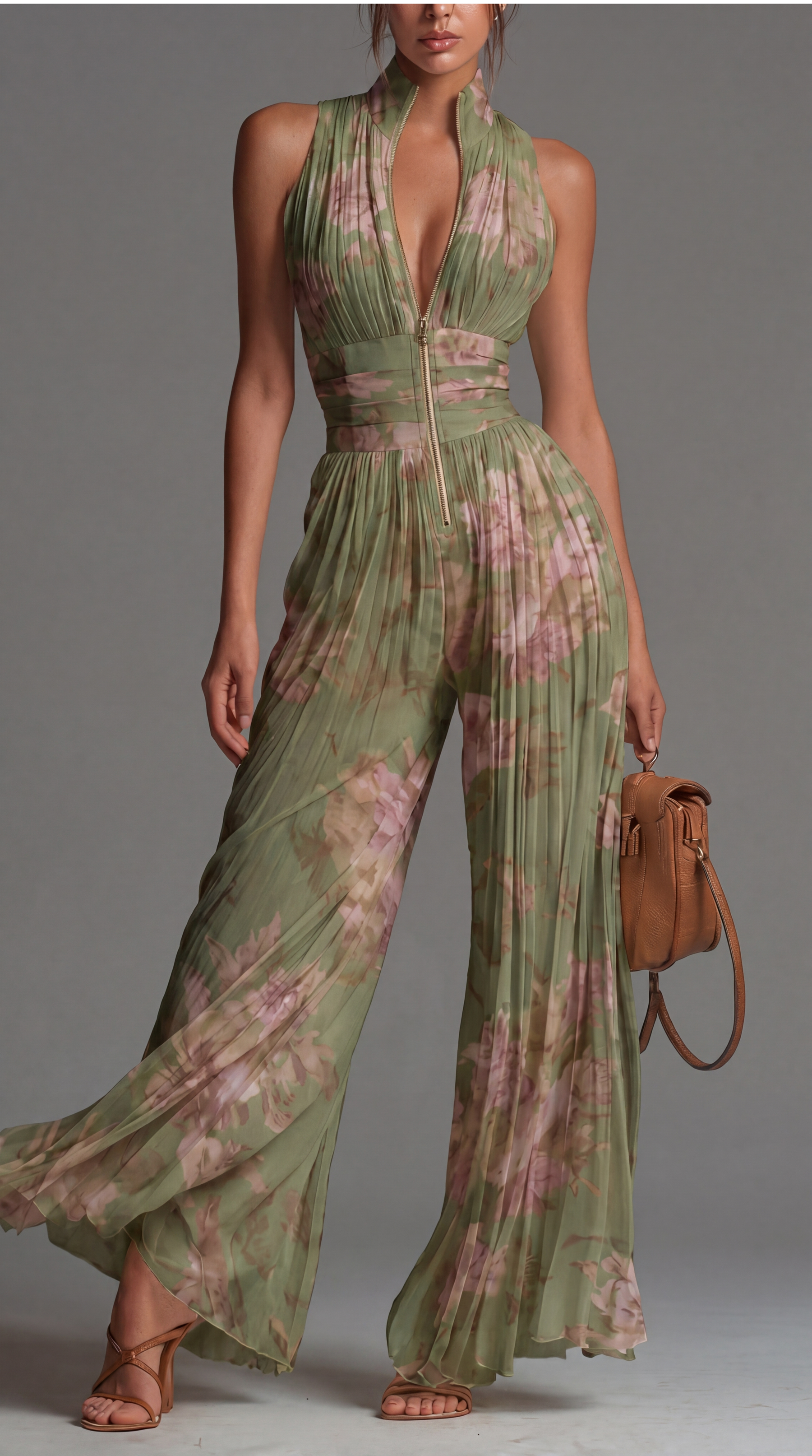Sofia | Mono plisado de gasa floral