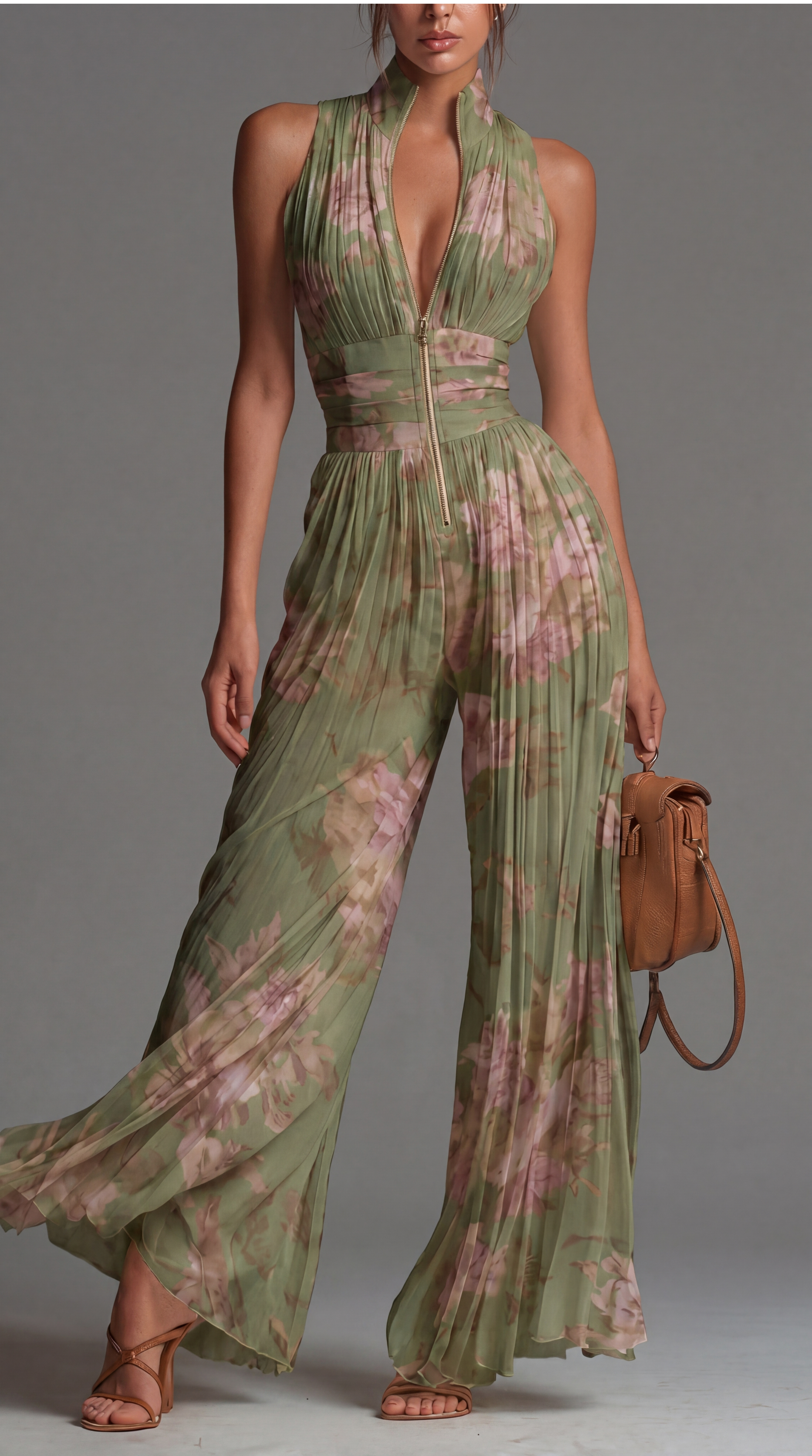 Sofia | Mono plisado de gasa floral