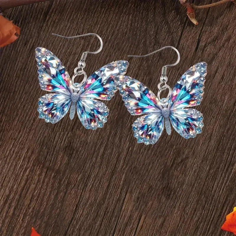 Pendientes Declarativos de Mariposa Brillante