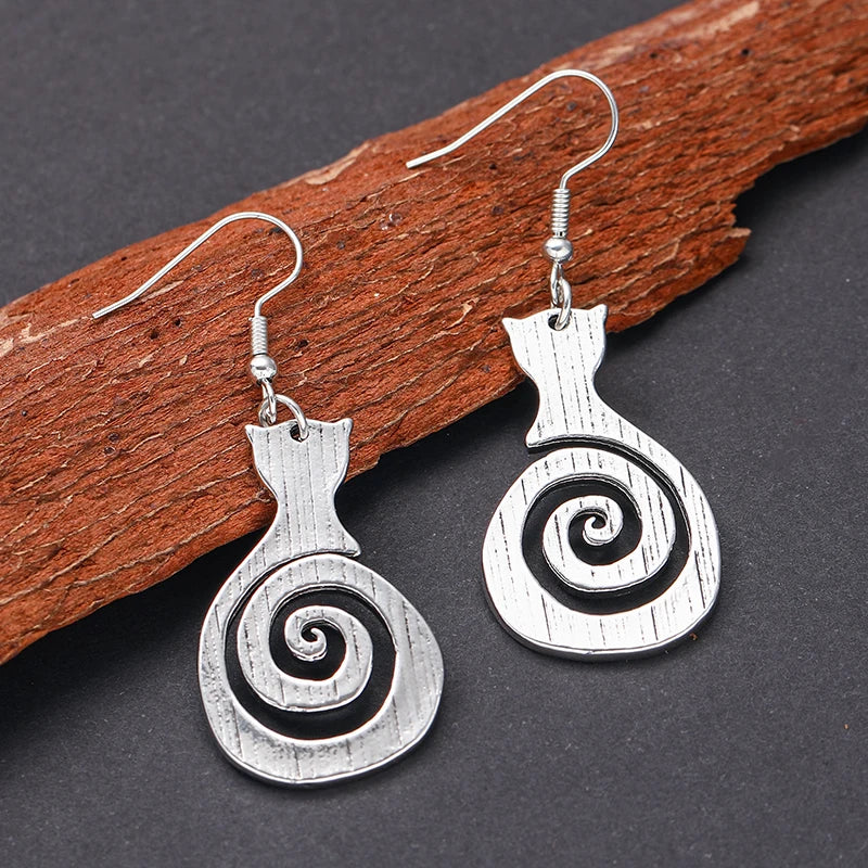 Pendientes Espirales de Gato Vintage