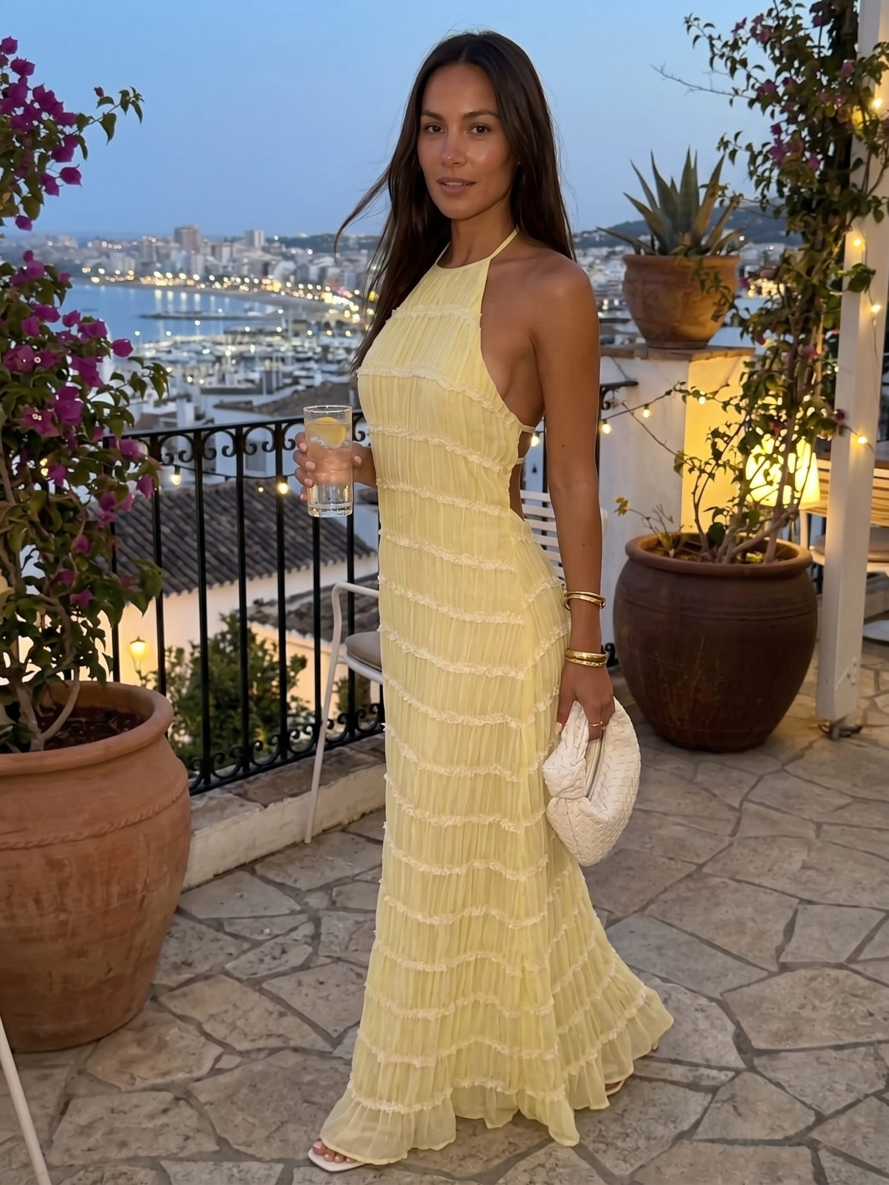 Ángela | Vestido maxi elegante de verano con cuello halter