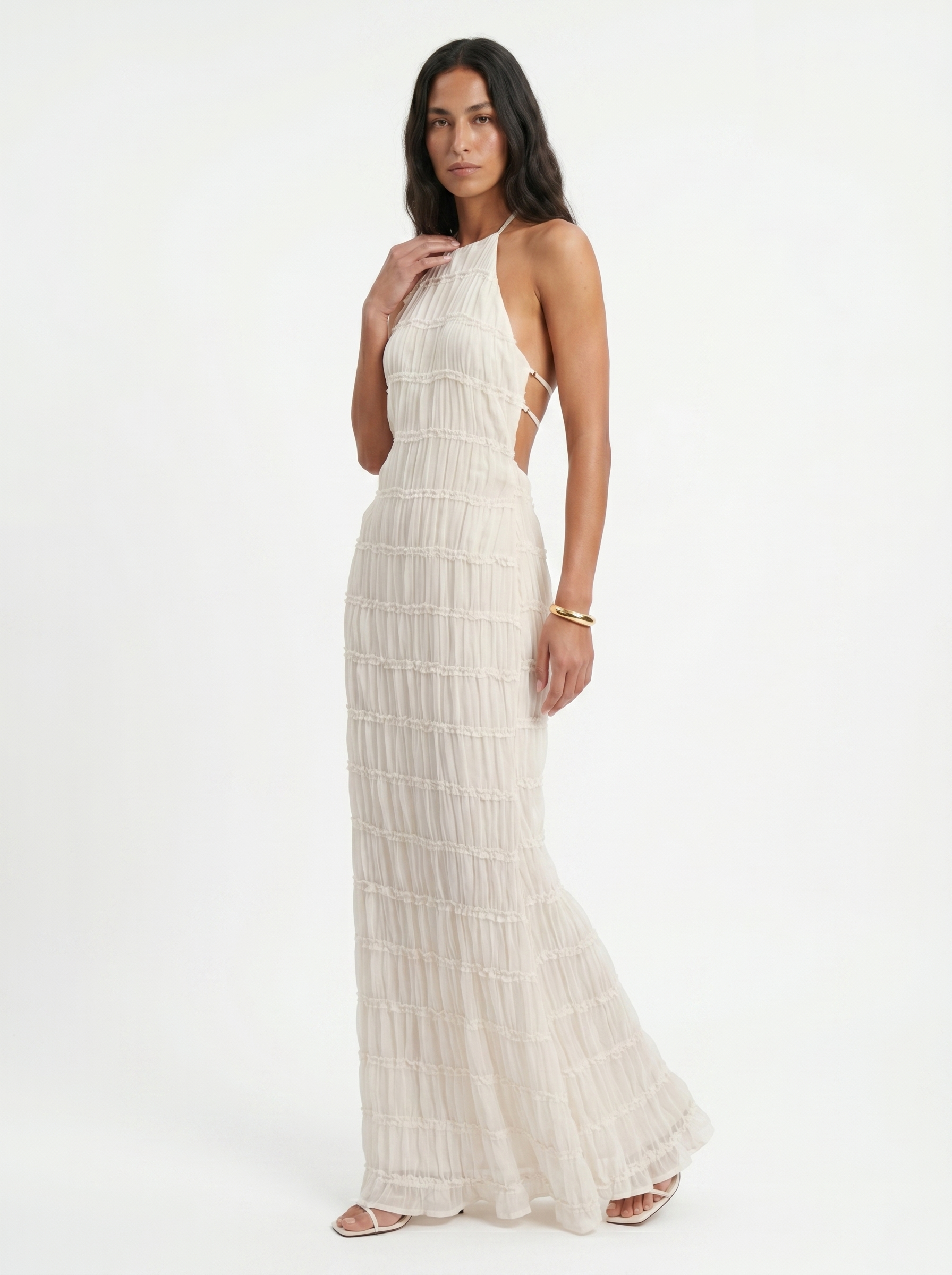 Ángela | Vestido maxi elegante de verano con cuello halter