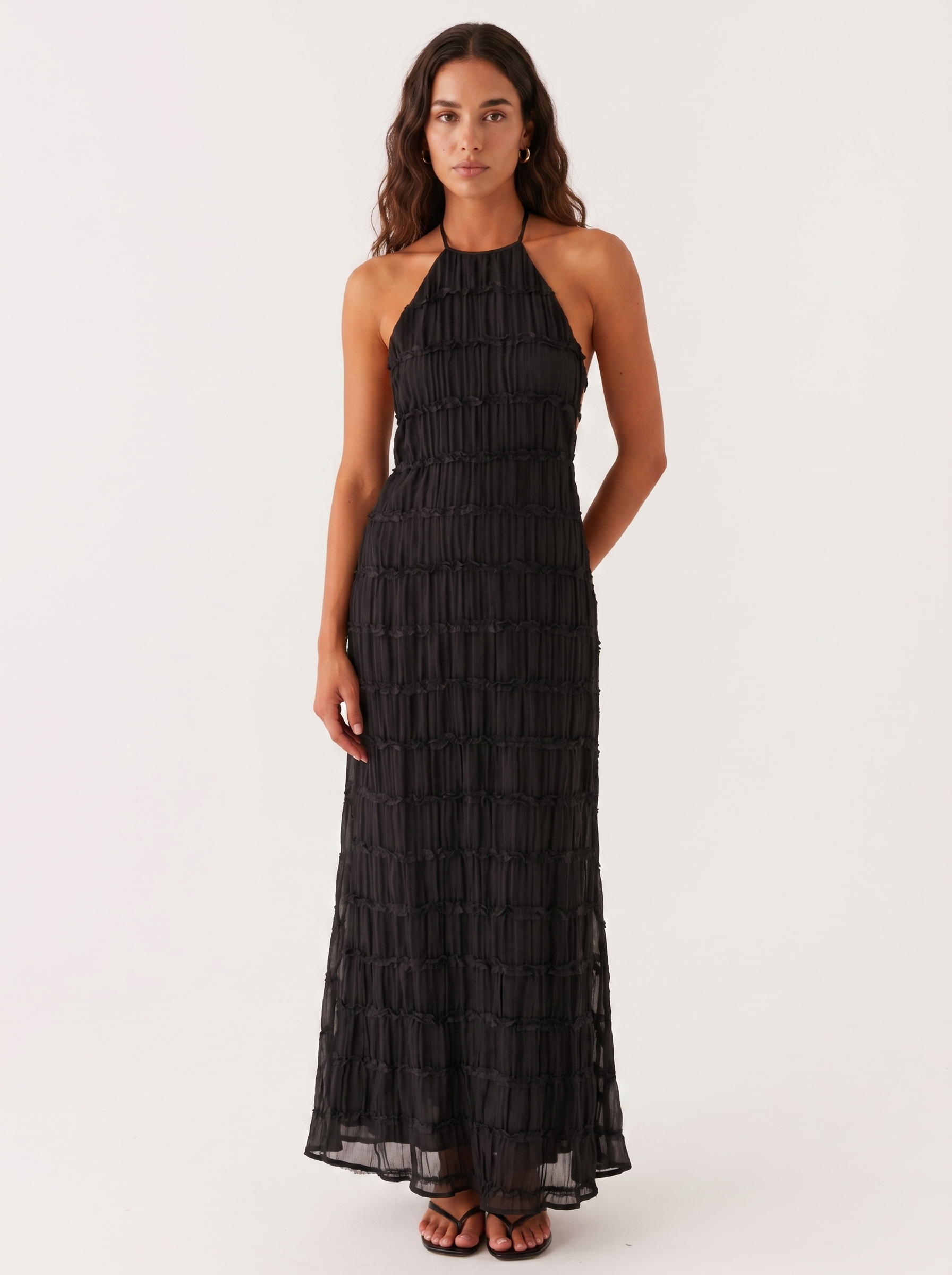 Ángela | Vestido maxi elegante de verano con cuello halter