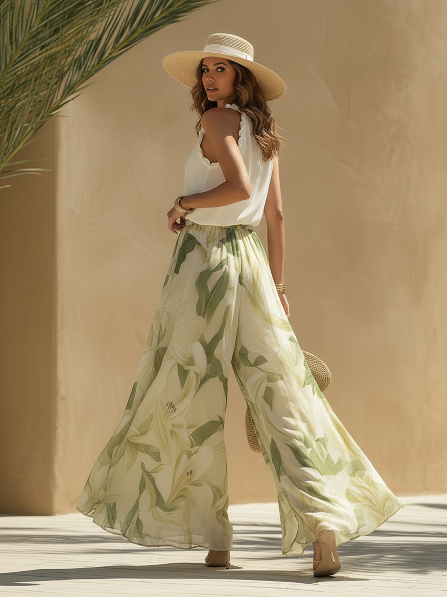 Lysandra | Conjunto Fluido Impreso Lirio Elegante