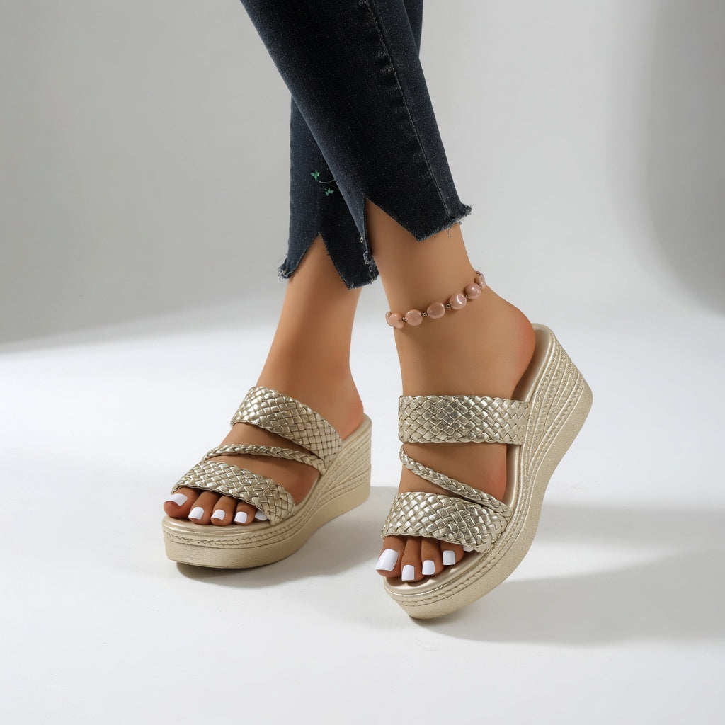 Triana | Sandalias de cuña trenzada con soporte ortopédico
