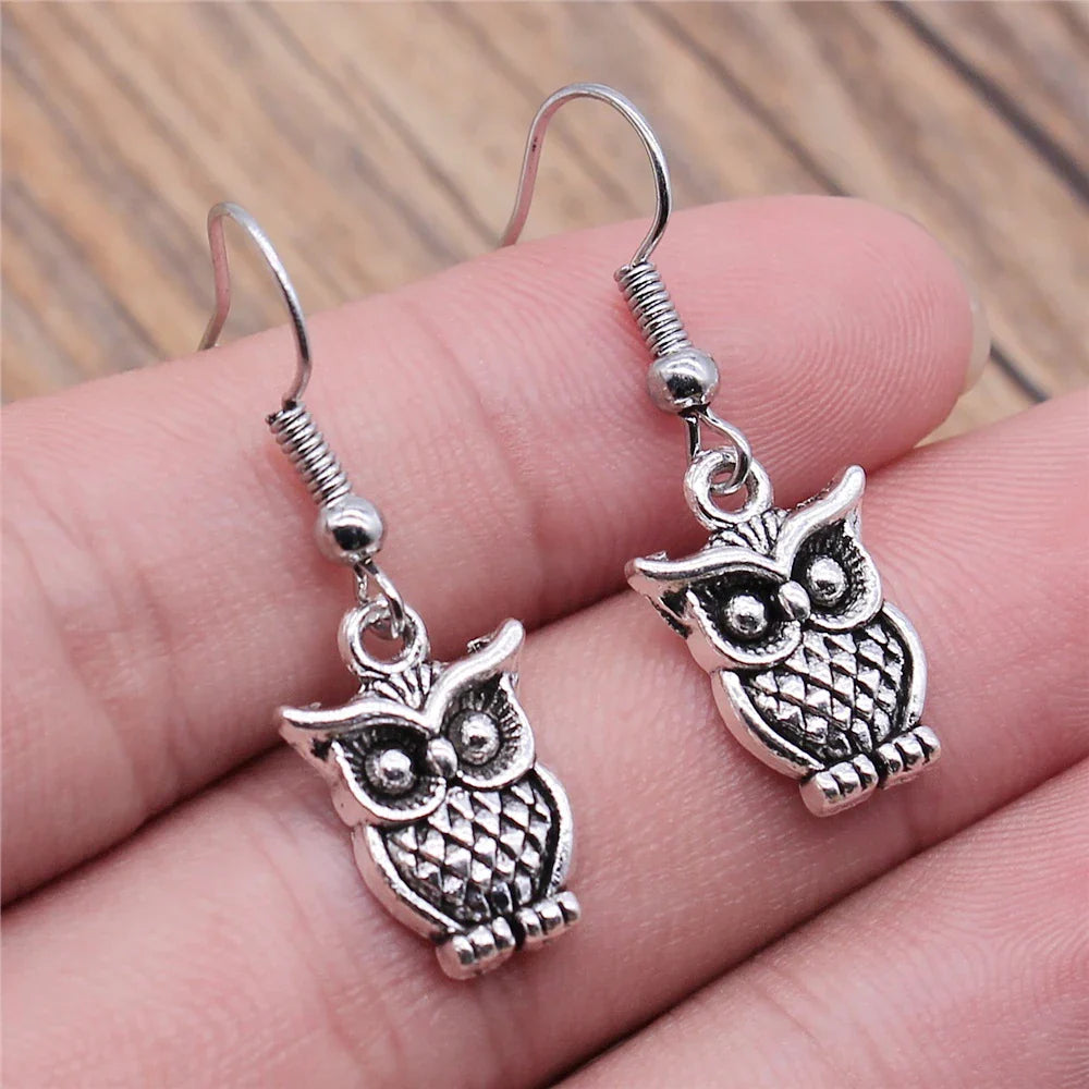 Pendientes Colgantes de Búho Vintage Bohemio