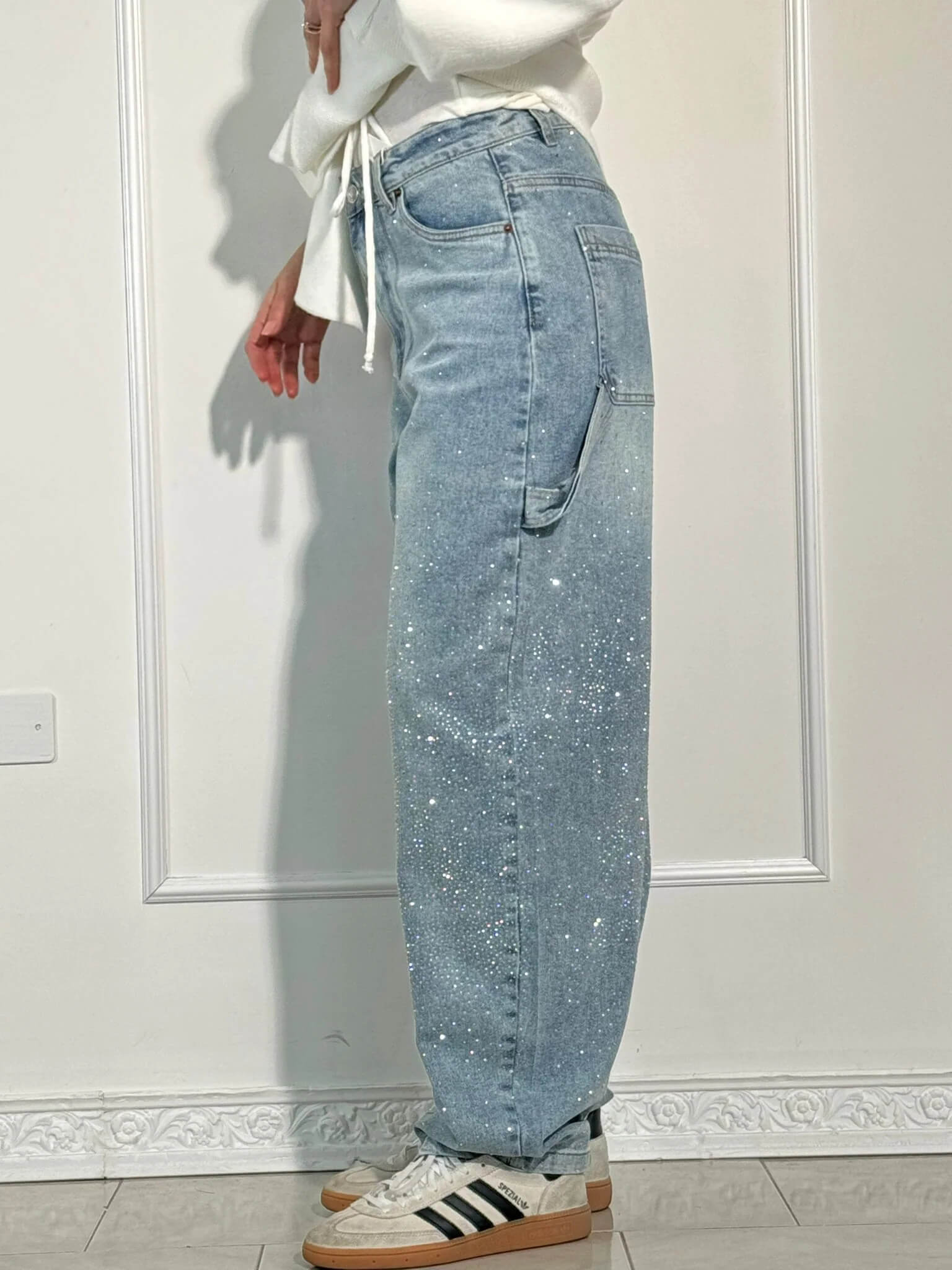 Nova | Jeans balloon con efecto brillante