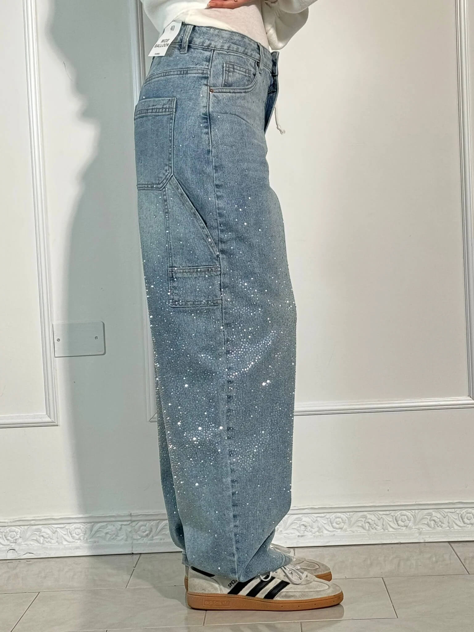 Nova | Jeans balloon con efecto brillante