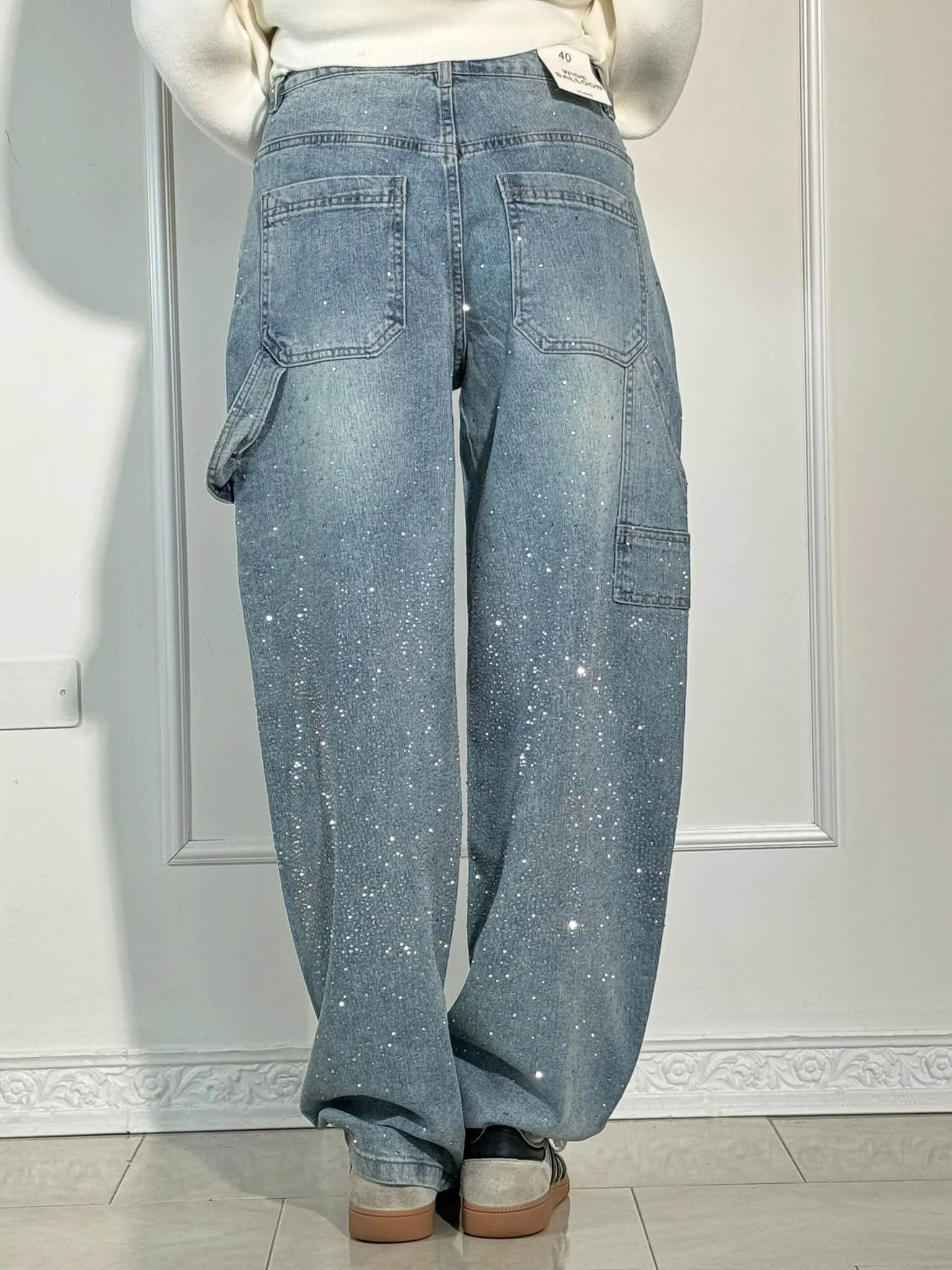 Nova | Jeans balloon con efecto brillante