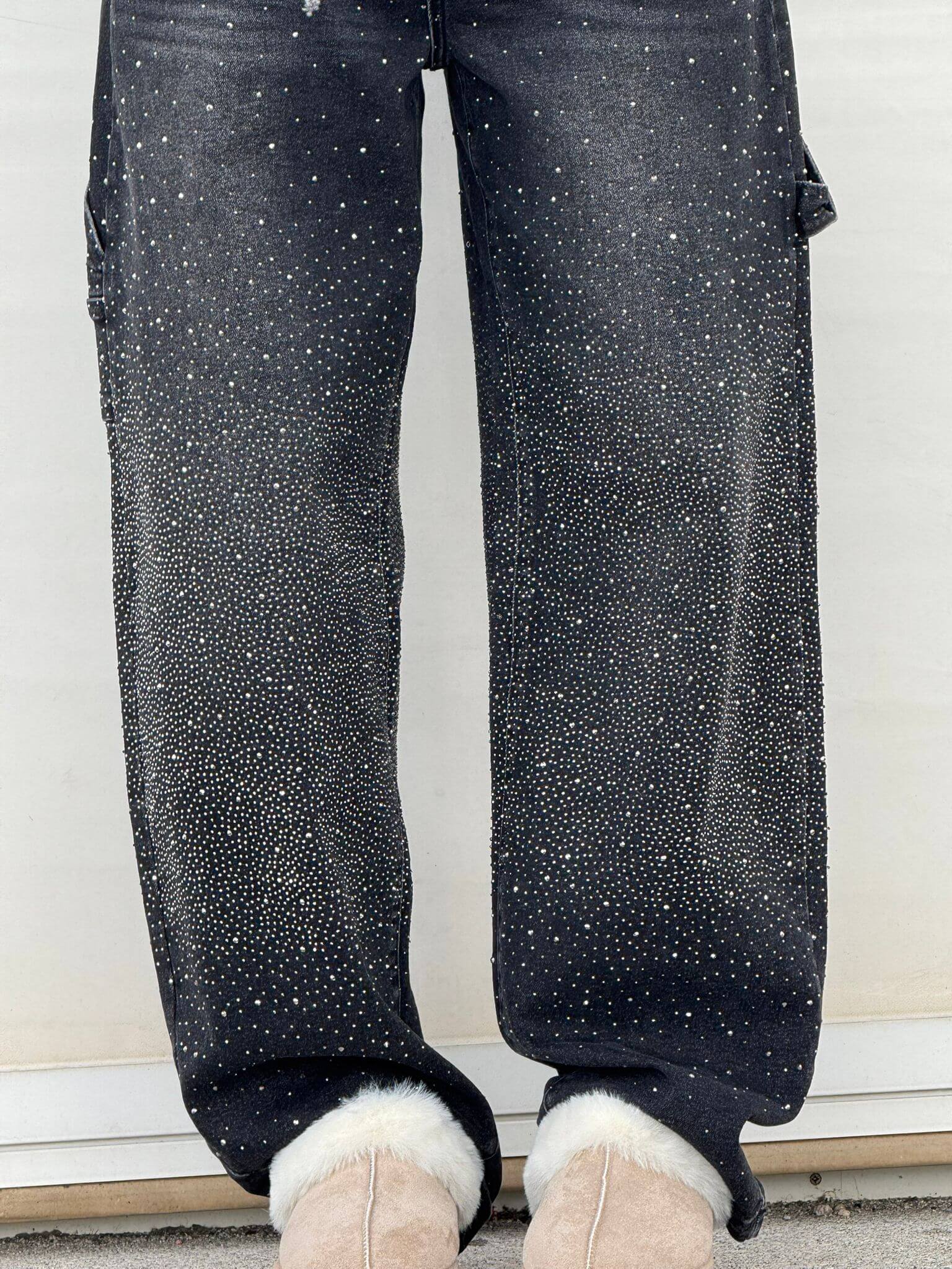 Nova | Jeans balloon con efecto brillante