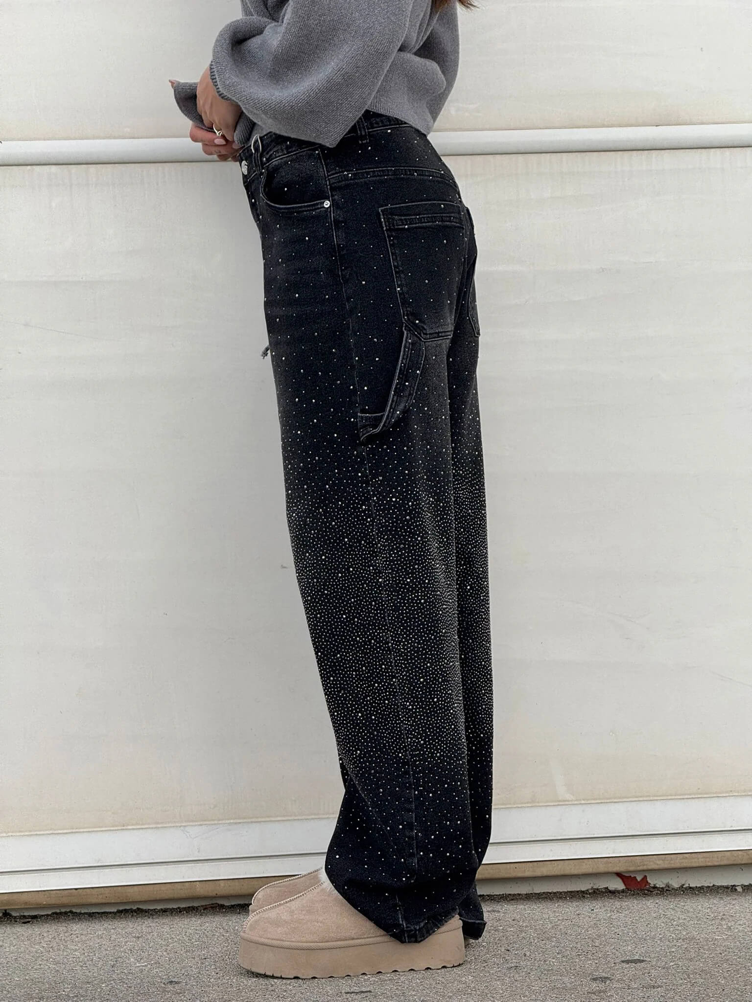 Nova | Jeans balloon con efecto brillante