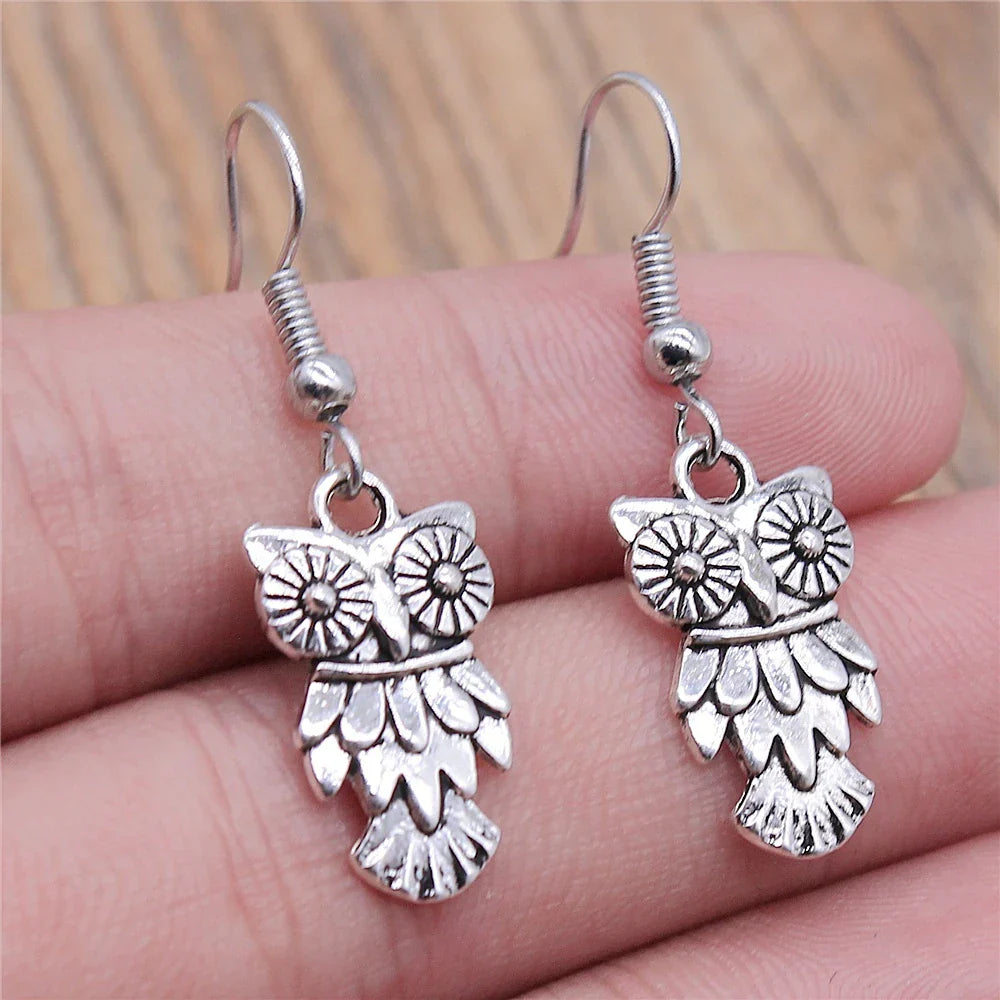 Pendientes Colgantes de Búho Vintage Bohemio
