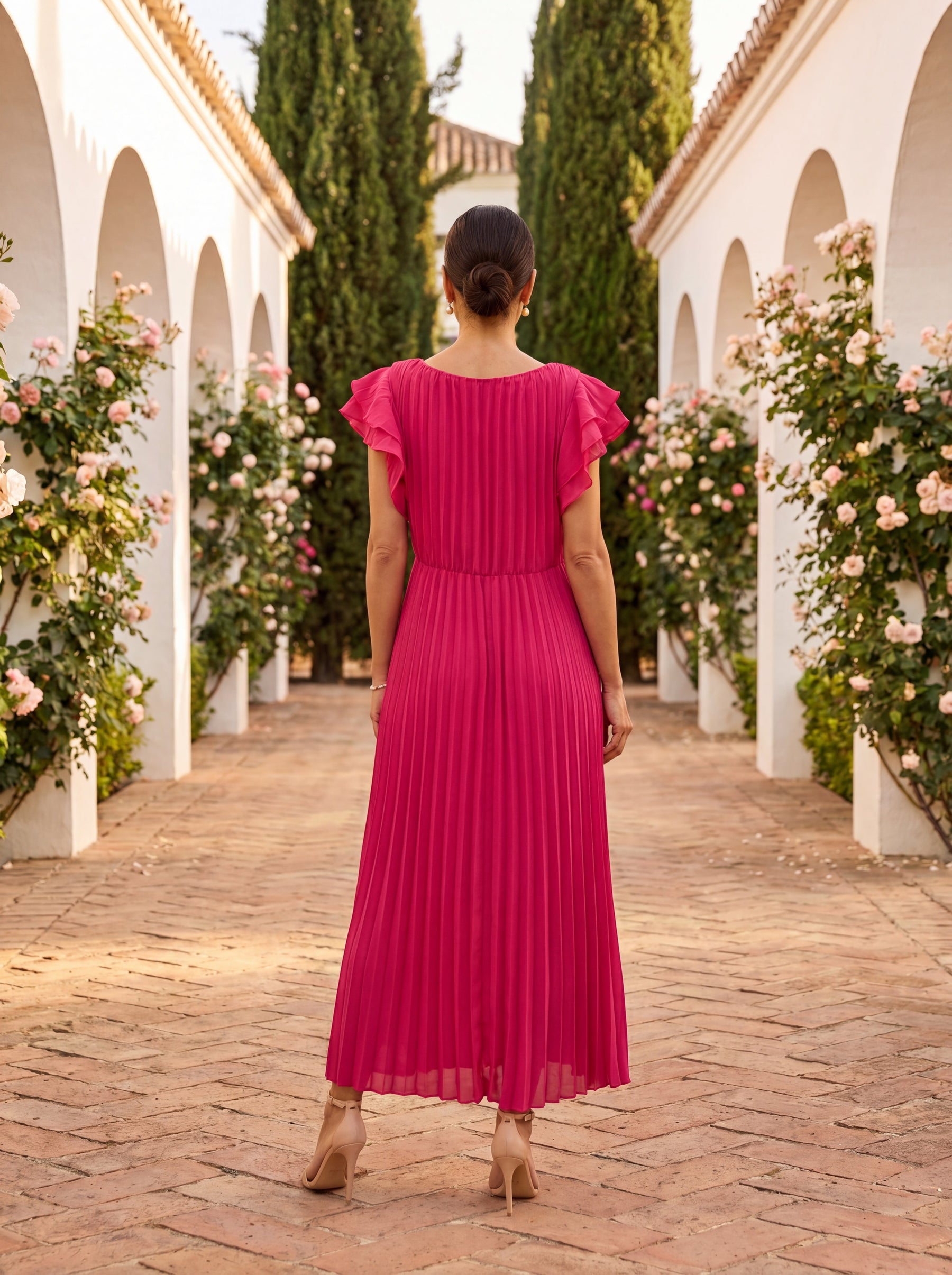 Paloma | Vestido maxi plisado de gala