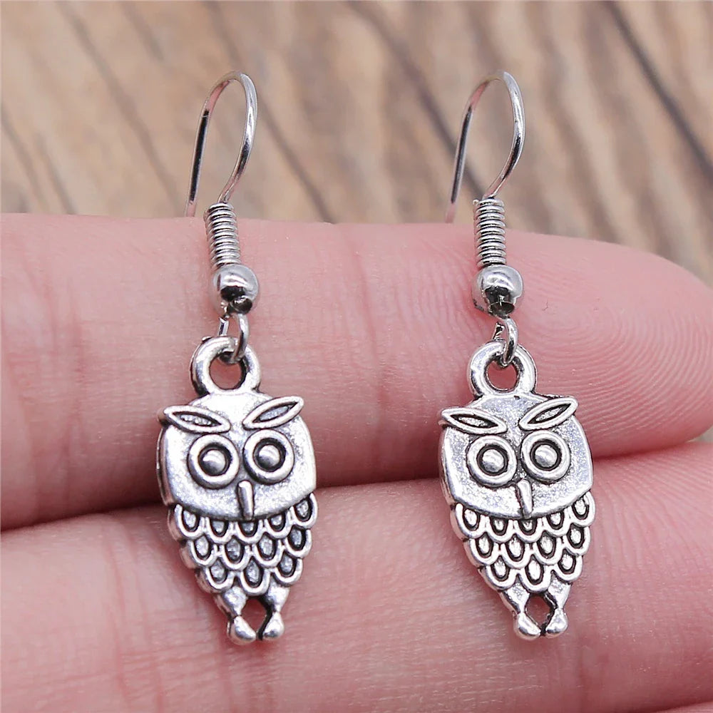Pendientes Colgantes de Búho Vintage Bohemio