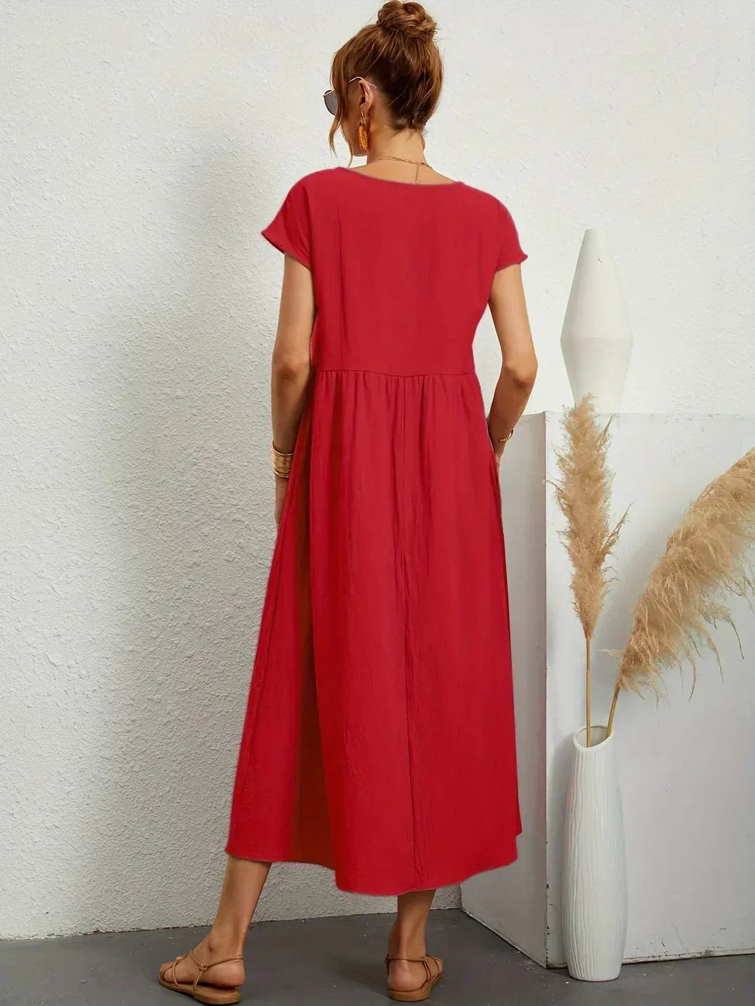 Catalina | Vestido midi fluido de algodón y seda
