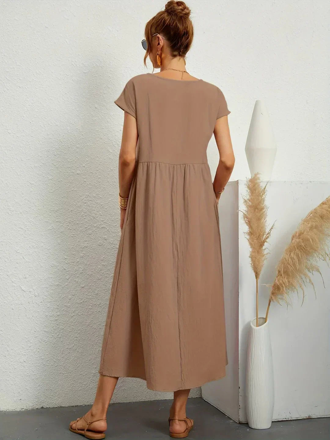 Catalina | Vestido midi fluido de algodón y seda