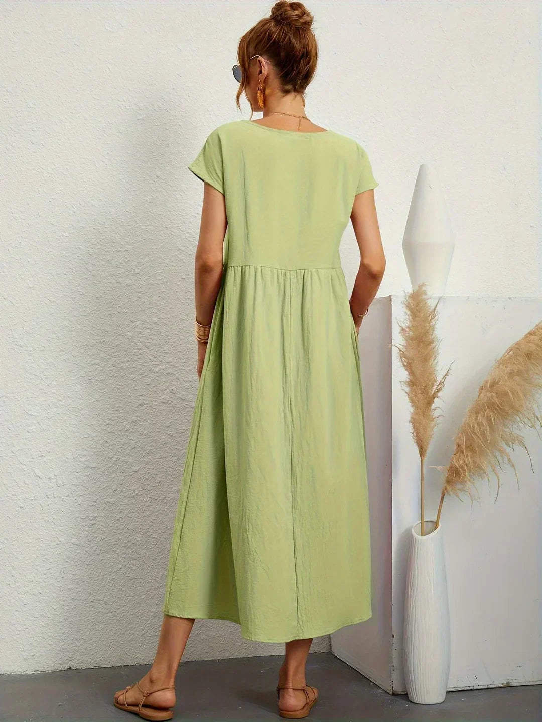 Catalina | Vestido midi fluido de algodón y seda