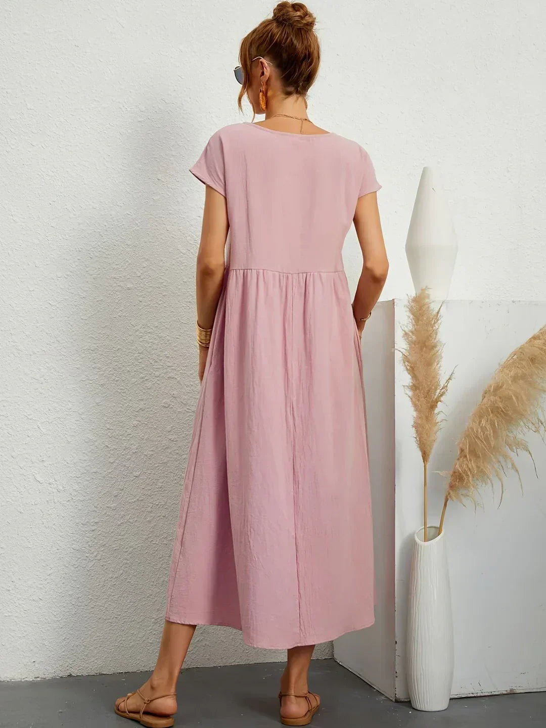 Catalina | Vestido midi fluido de algodón y seda