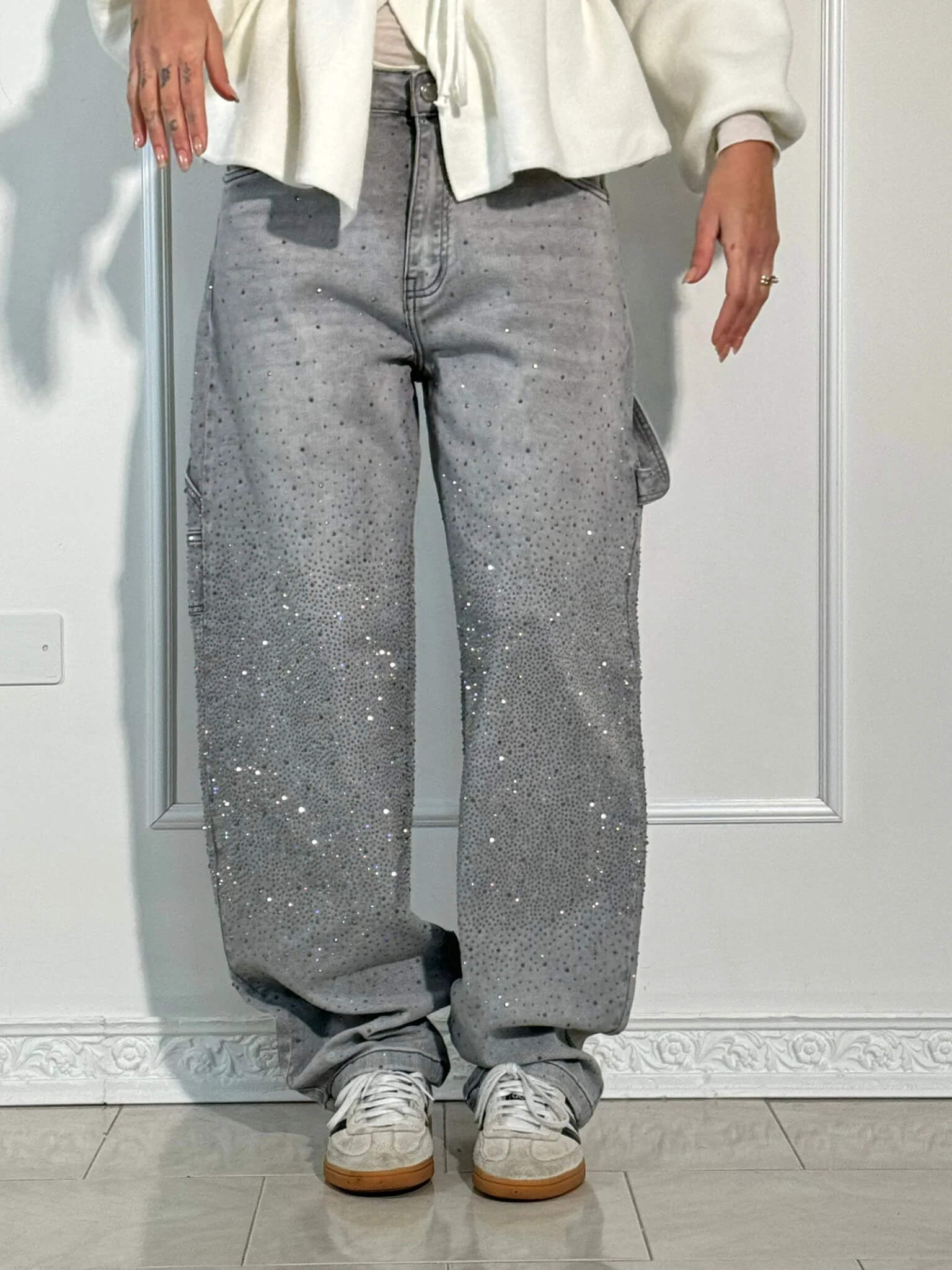 Nova | Jeans balloon con efecto brillante