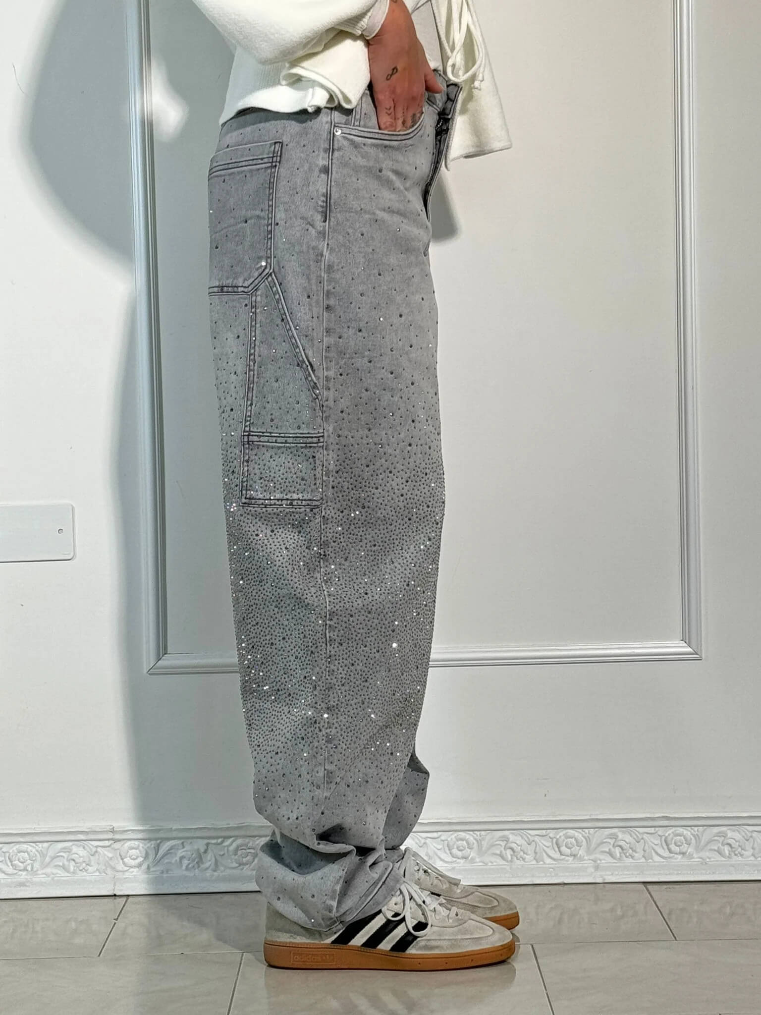 Nova | Jeans balloon con efecto brillante