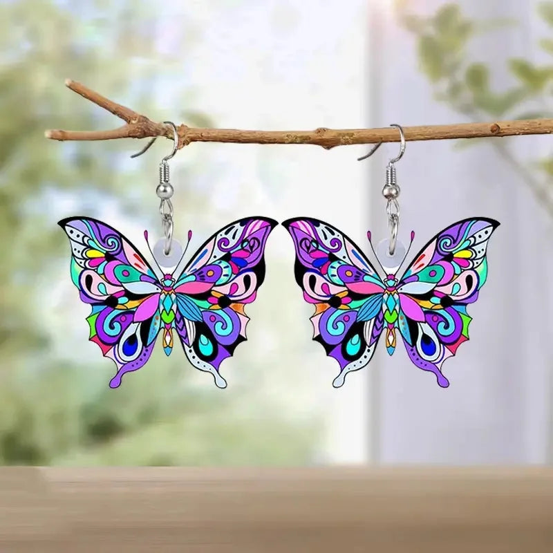 Pendientes de Mariposa Coloridos para Mujeres