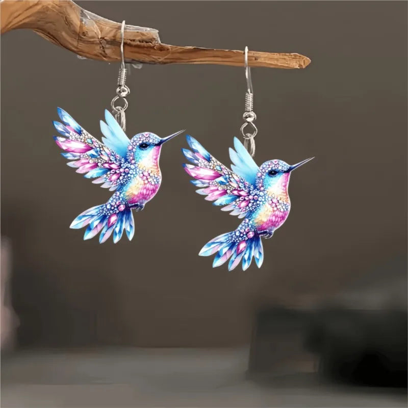 Pendientes Colgantes de Colibrí