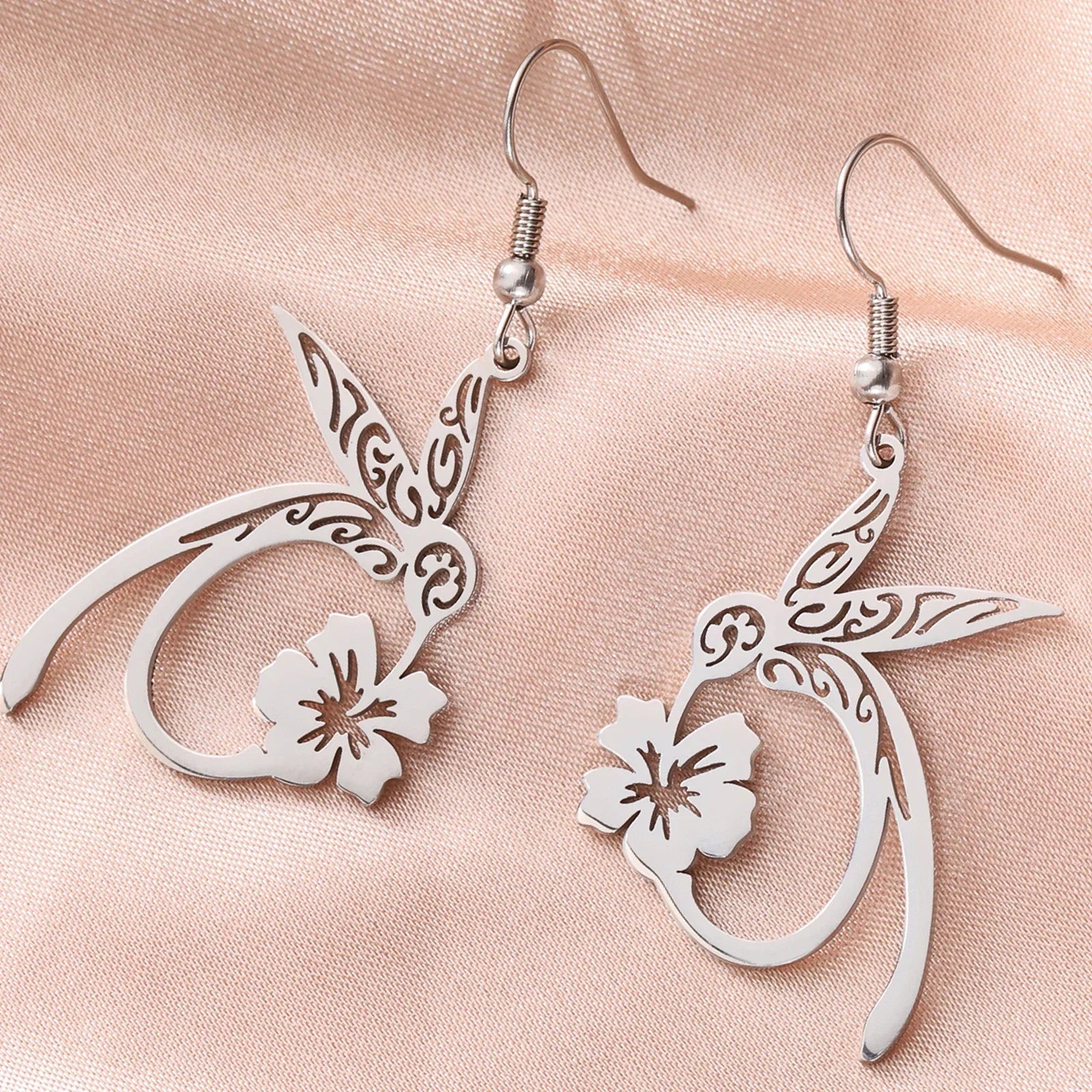 Pendientes de Acero Inoxidable con Espíritu de Colibrí