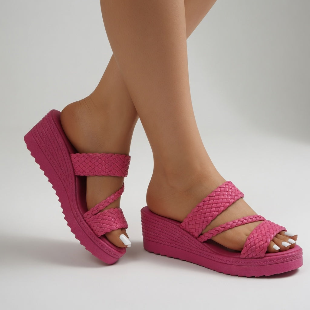 Triana | Sandalias de cuña trenzada con soporte ortopédico