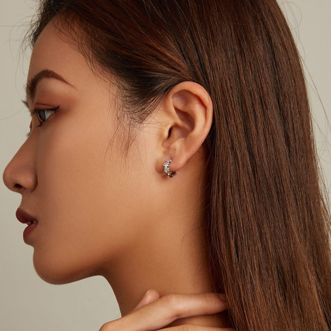Aros de Patas Coloridas en Plata de Ley