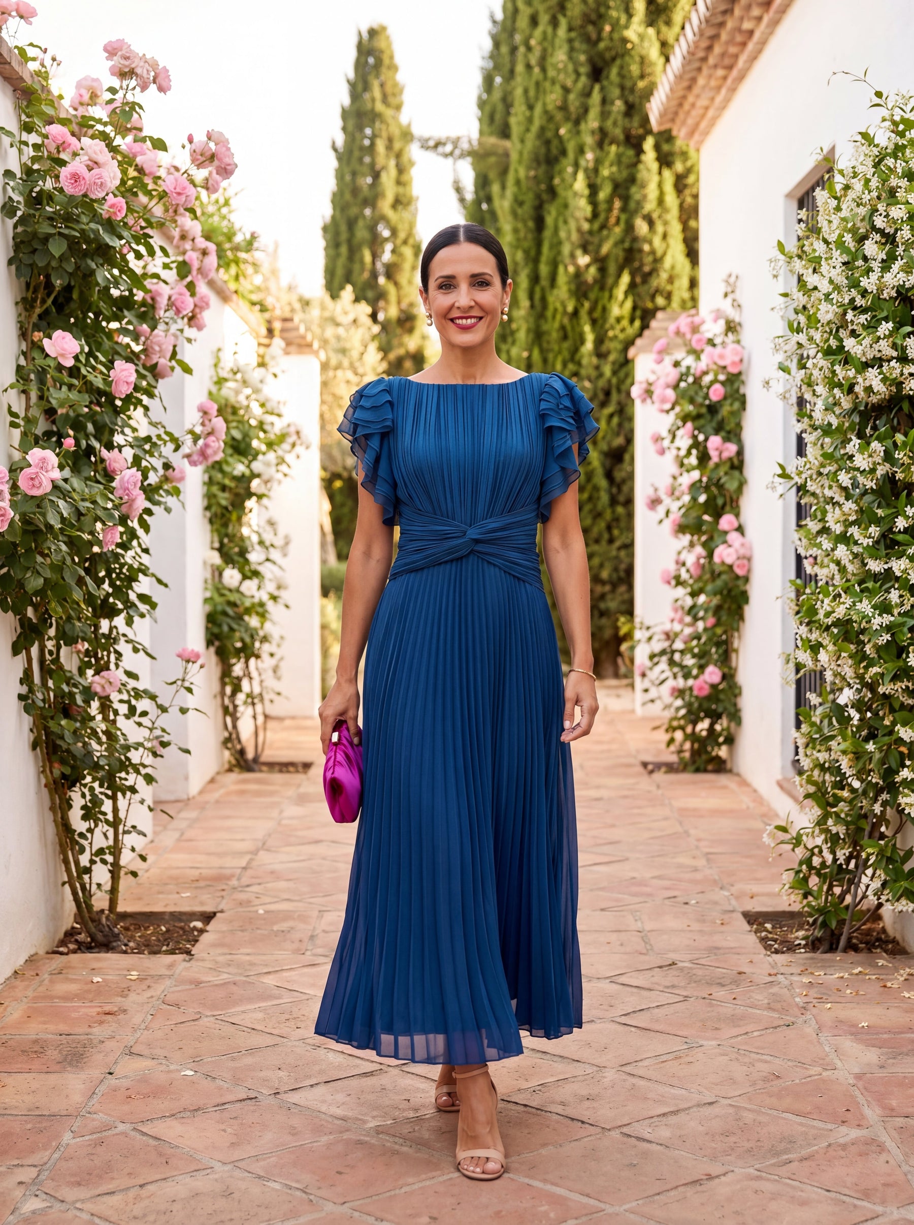 Paloma | Vestido maxi plisado de gala