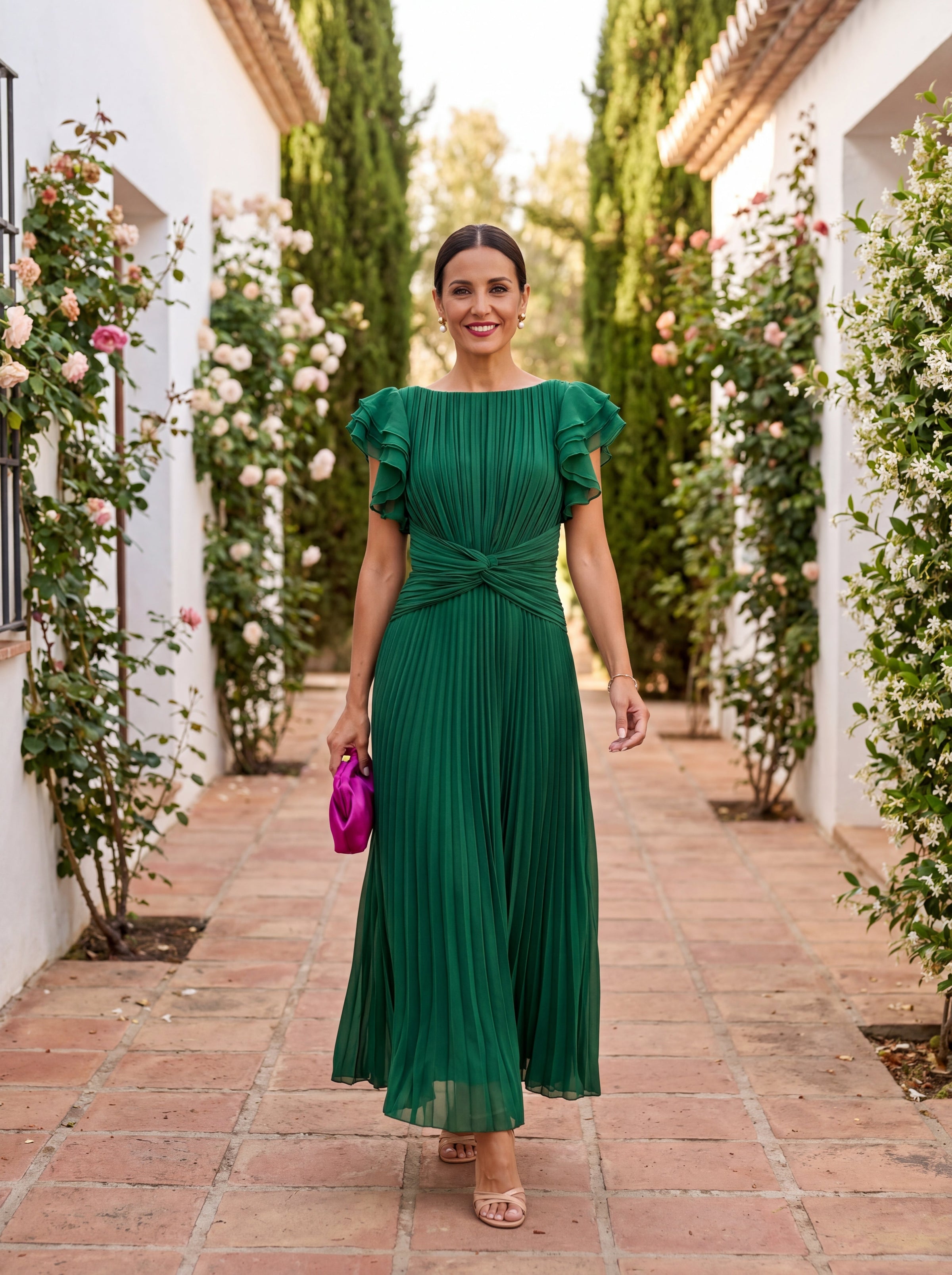 Paloma | Vestido maxi plisado de gala