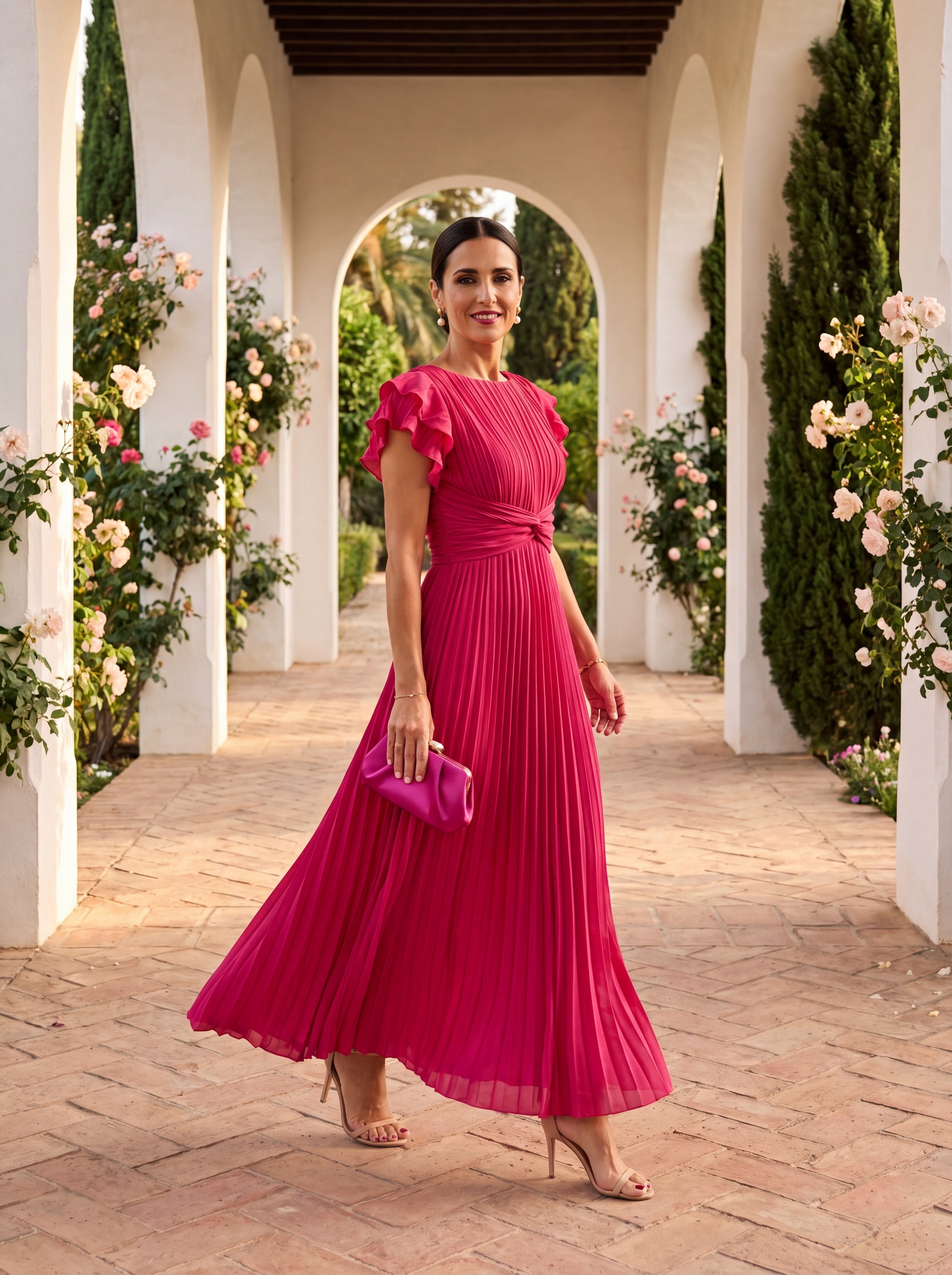 Paloma | Vestido maxi plisado de gala