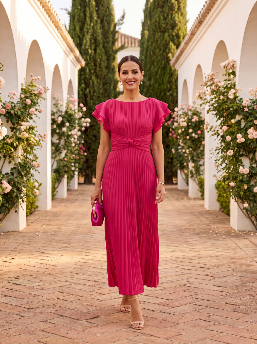 Paloma | Vestido maxi plisado de gala