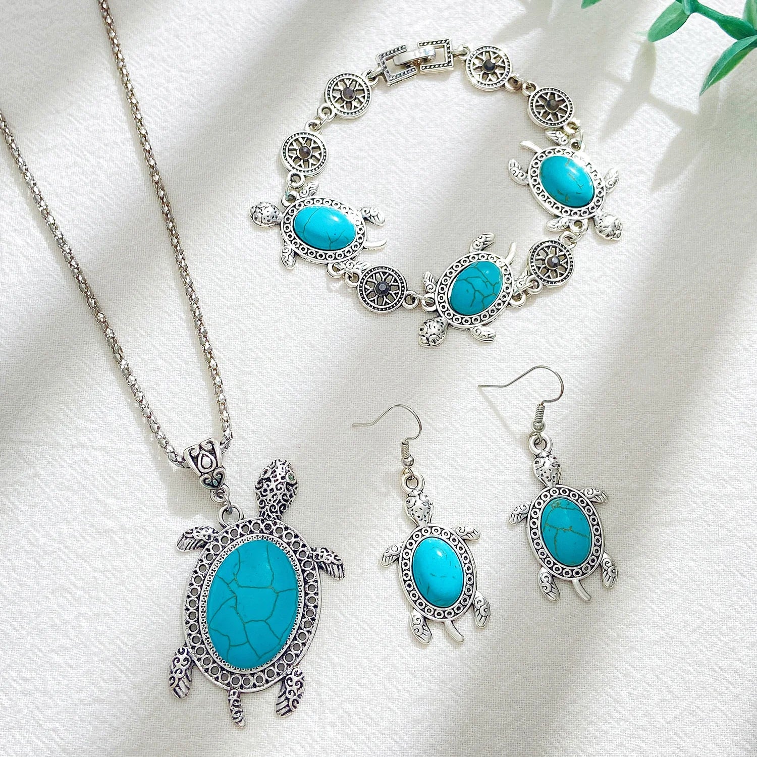 Conjunto de Joyería de Tortuga Turquesa