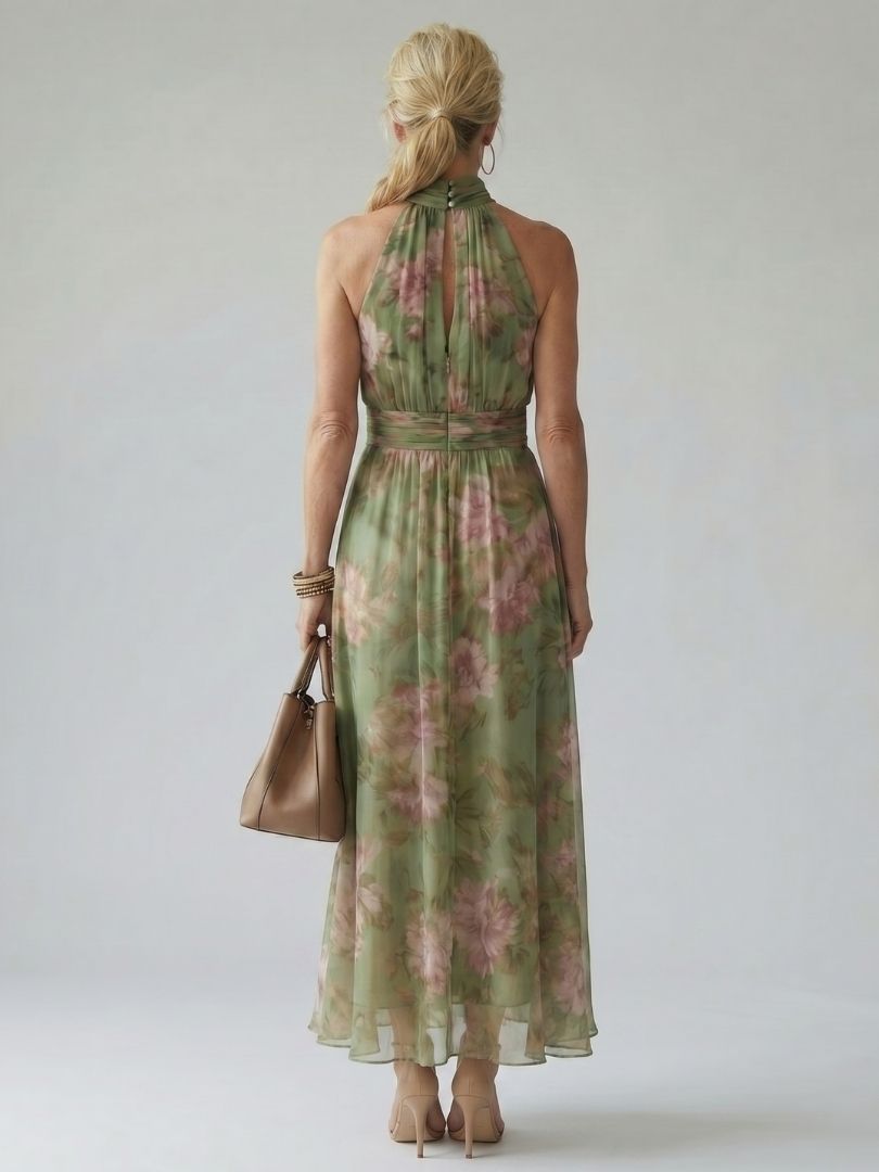 Livia™| Vestido maxi halter floral elegante