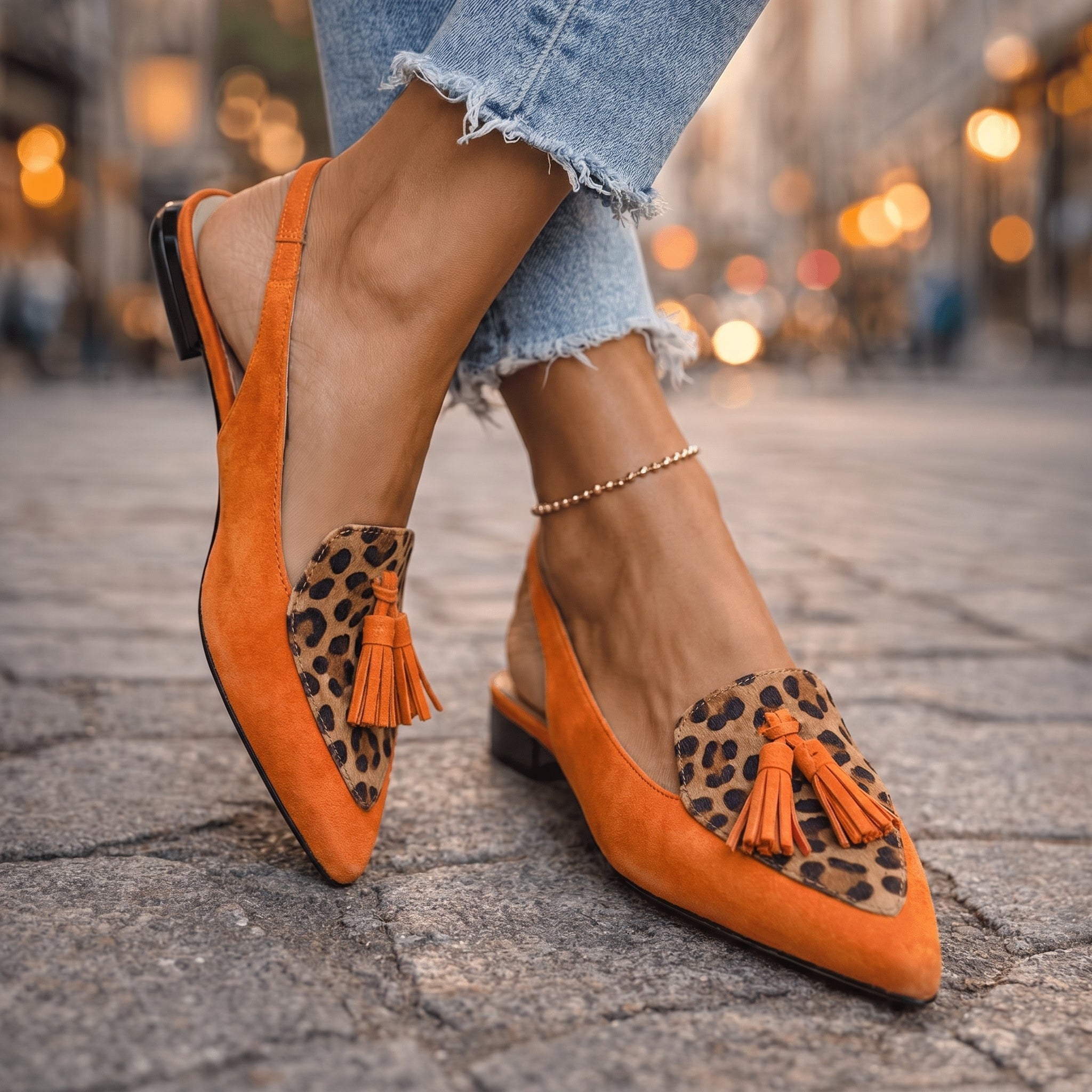 Elena | Sandalias de ante con borlas
