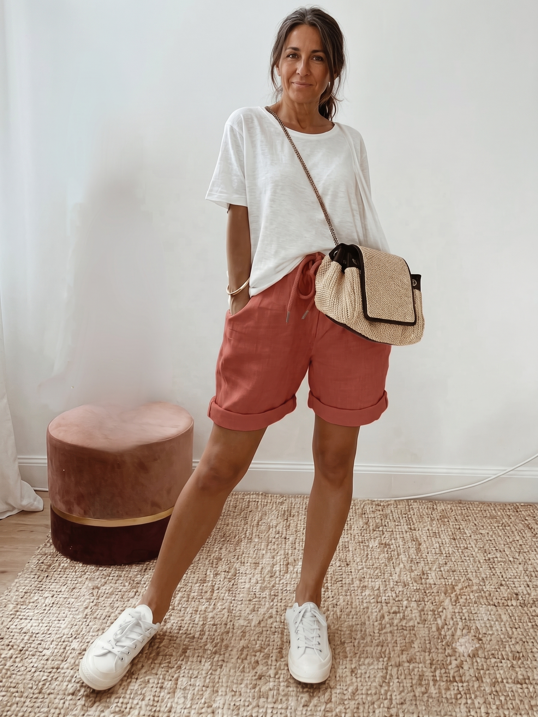 Keely - Pantalones cortos cómodos de lino