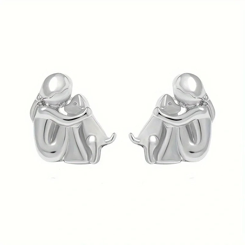 Pendientes de Aro en Plata y Oro de Dos Tonos