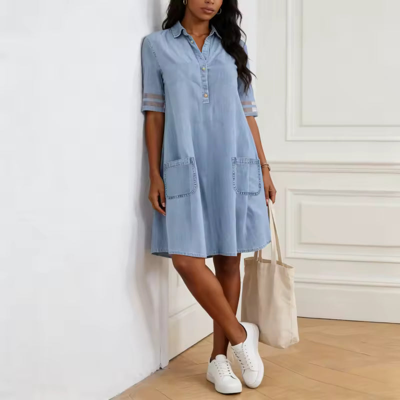 Brittany | Vestido vaquero que acentúa la figura