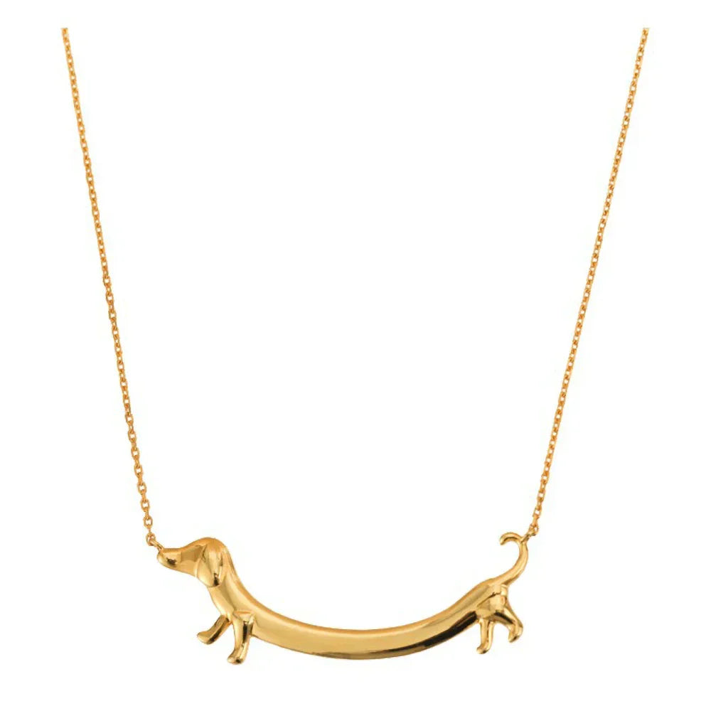 Collar de Dachshund en Tono Dorado