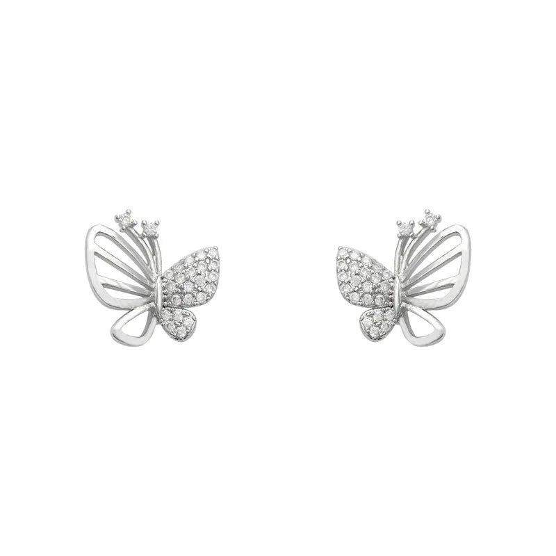 Pendientes de Stud de Mariposa de Circonita Elegantes