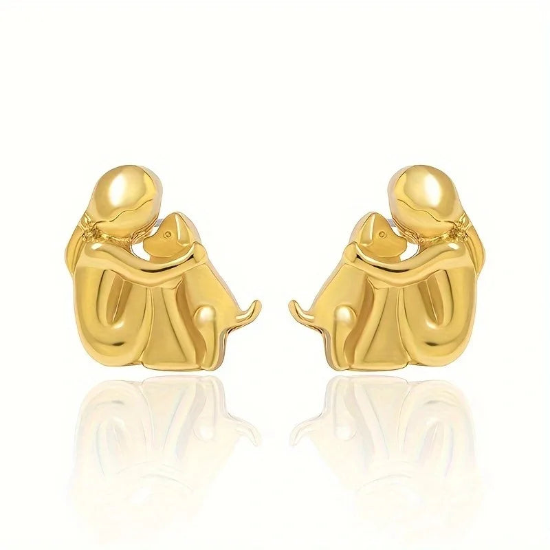 Pendientes de Aro en Plata y Oro de Dos Tonos
