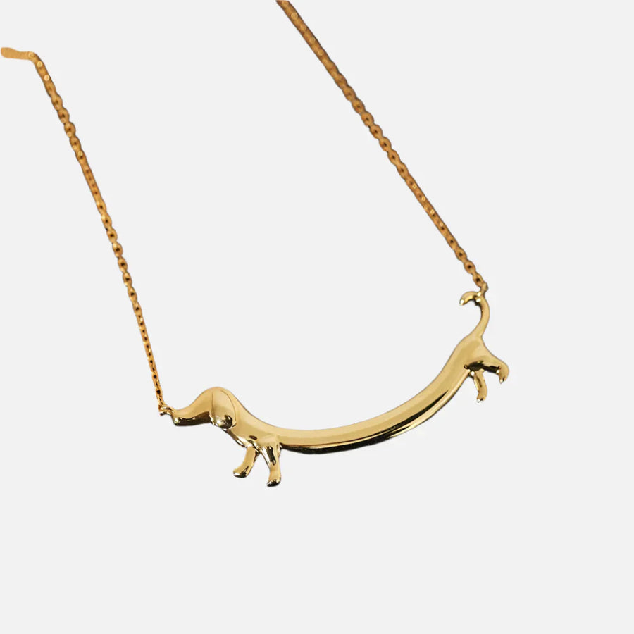 Collar de Dachshund en Tono Dorado