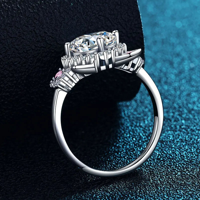 Anillo de Orejas de Gato Ajustable con Zirconia