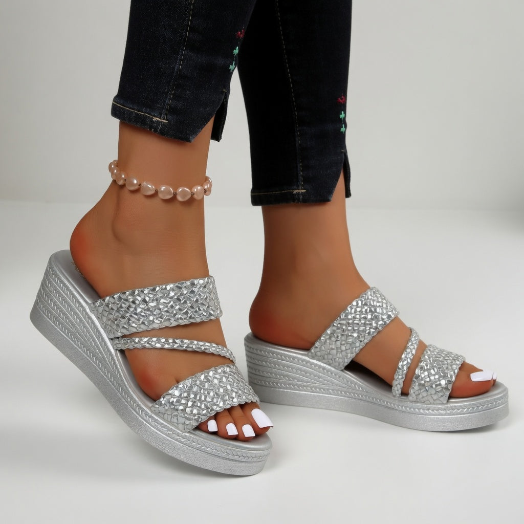Triana | Sandalias de cuña trenzada con soporte ortopédico