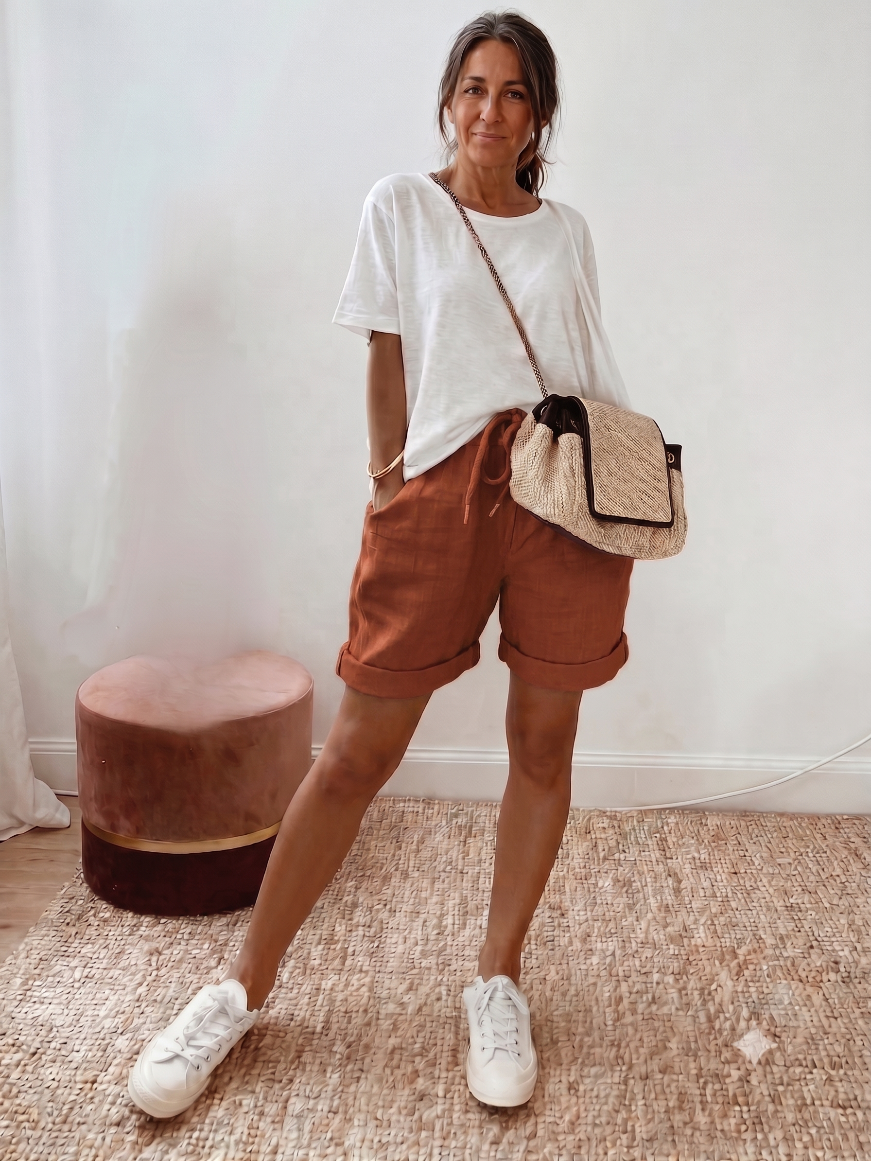 Keely - Pantalones cortos cómodos de lino