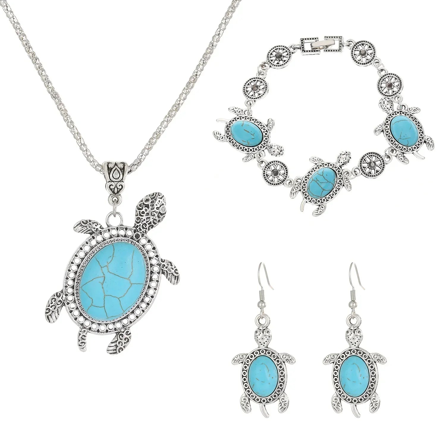 Conjunto de Joyería de Tortuga Turquesa