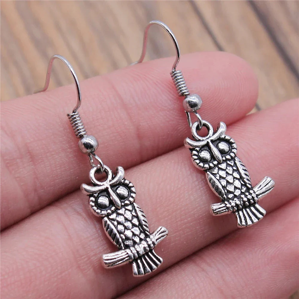 Pendientes Colgantes de Búho Vintage Bohemio